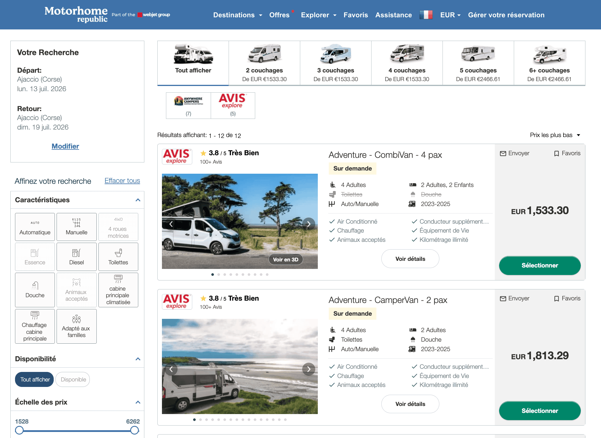 location van corse motorhome republic location van corse motorhome republic