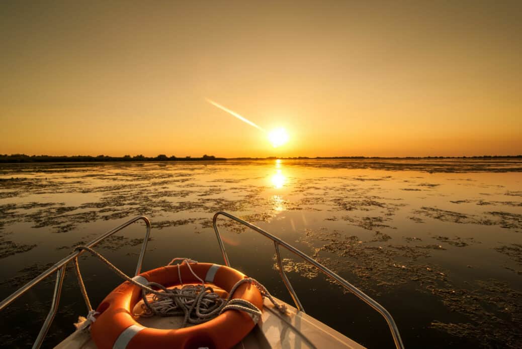 coucher soleil delta danube