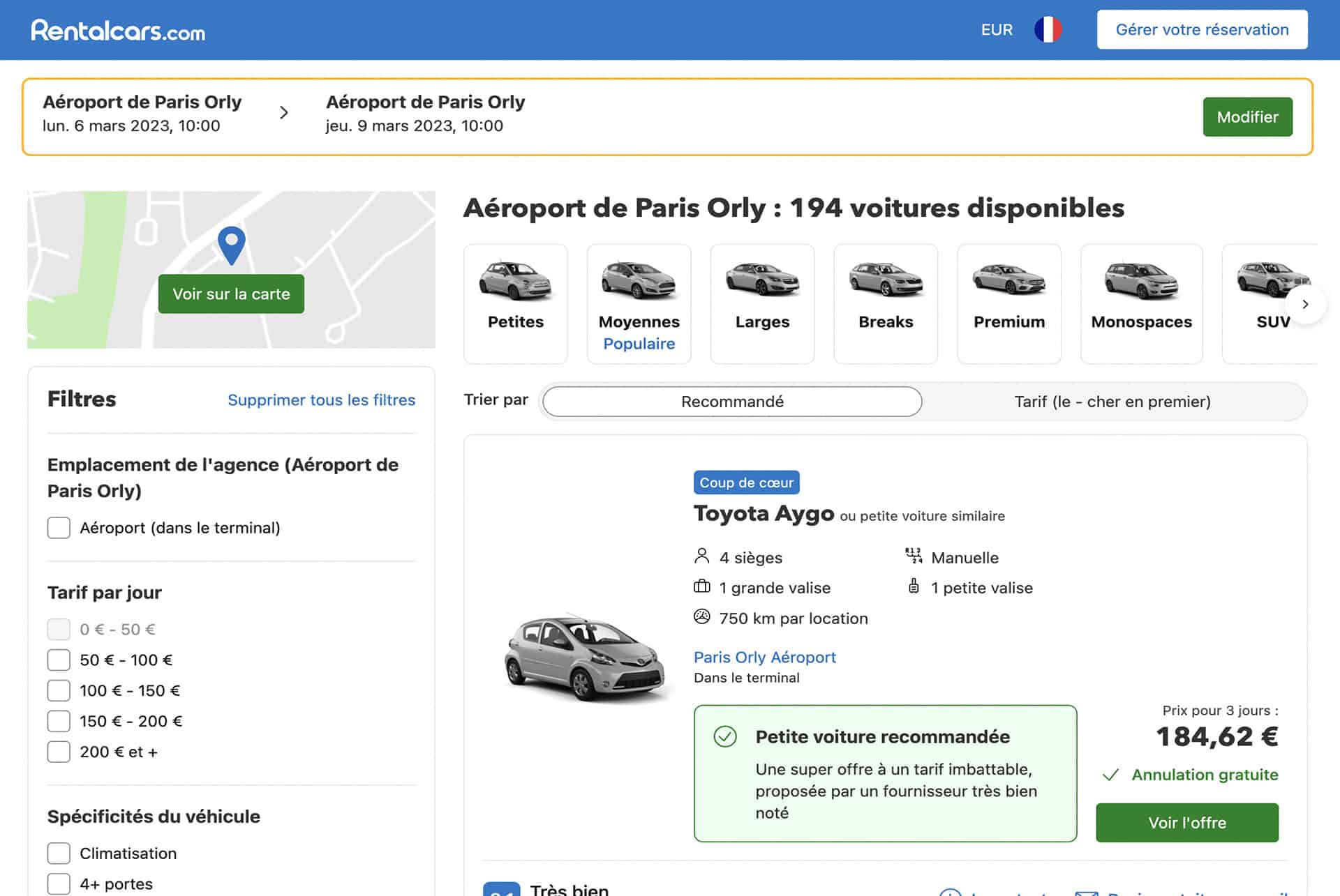 mon avis sur la location de voiture avec rentalcars