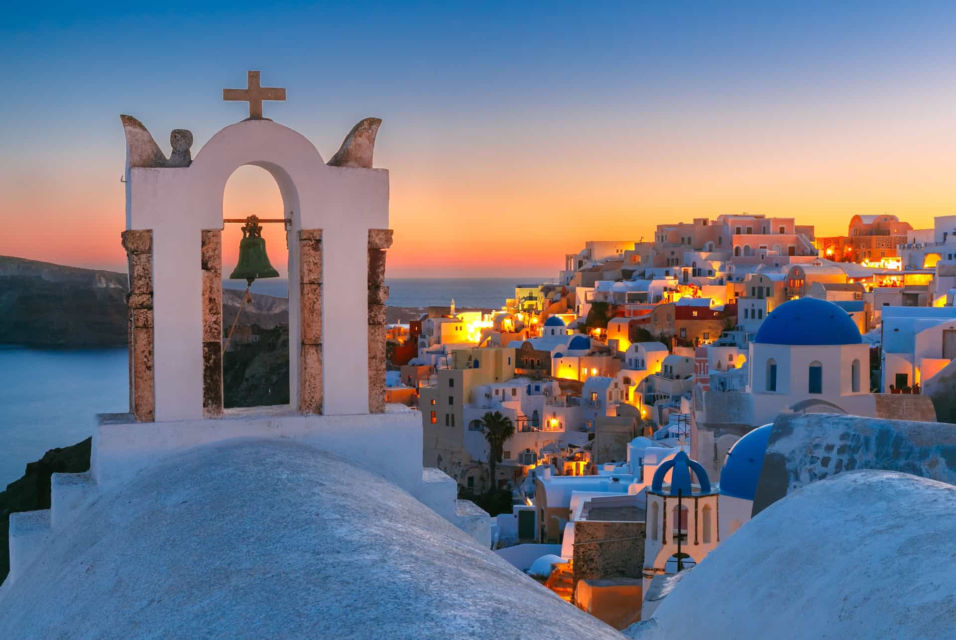 oia coucher de soleil