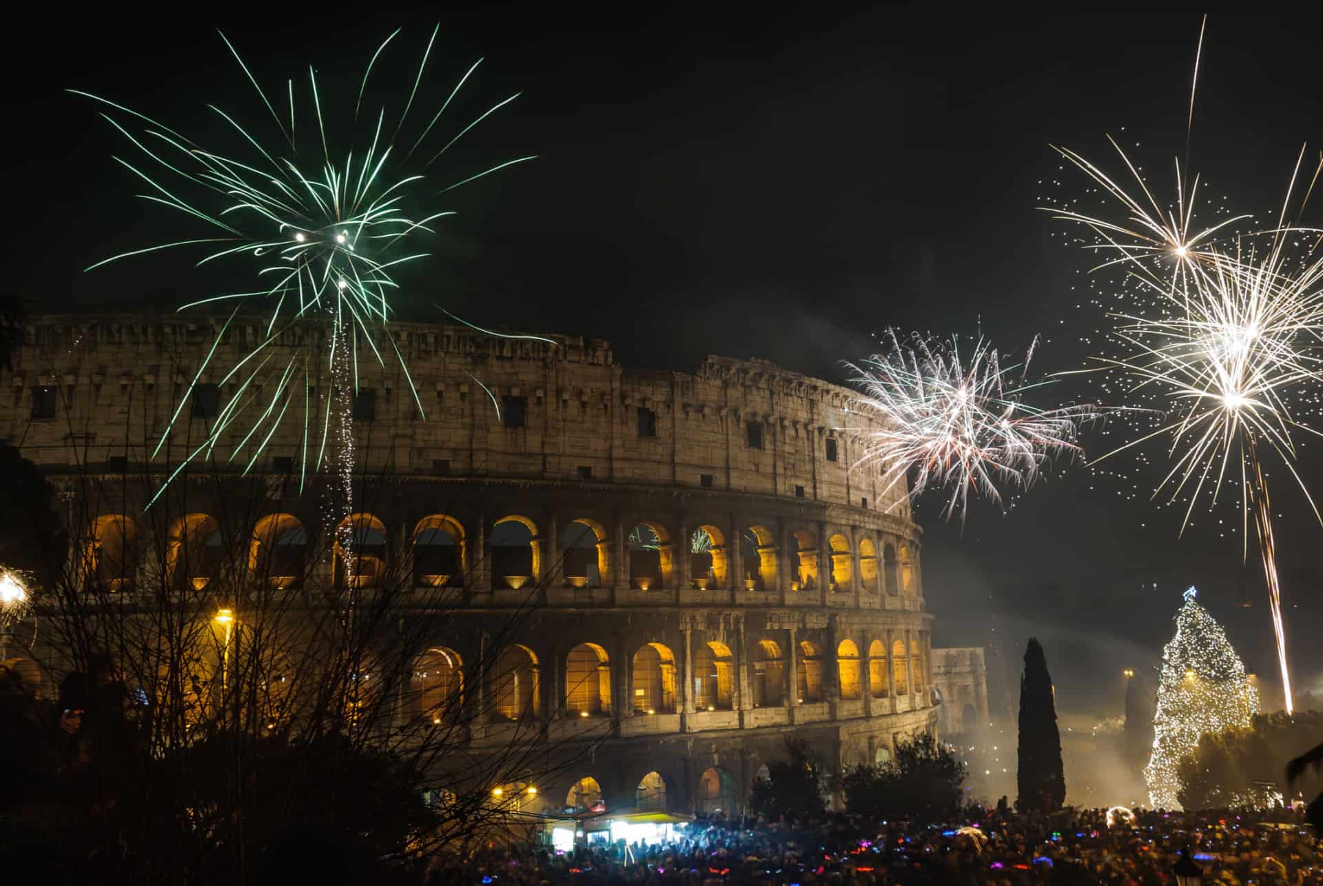 rome en decembre feu artifice feux artifice