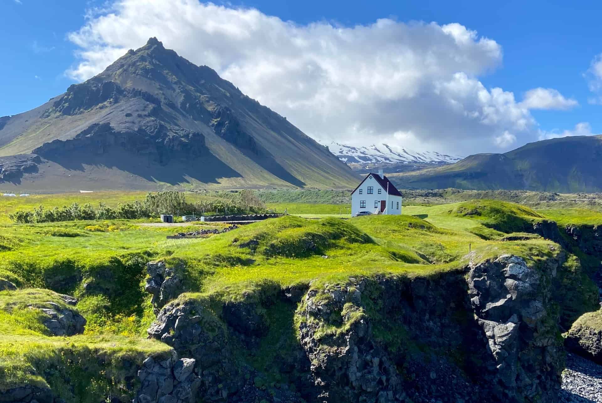 vue sur snaefellsjokull depuis arnarstapi