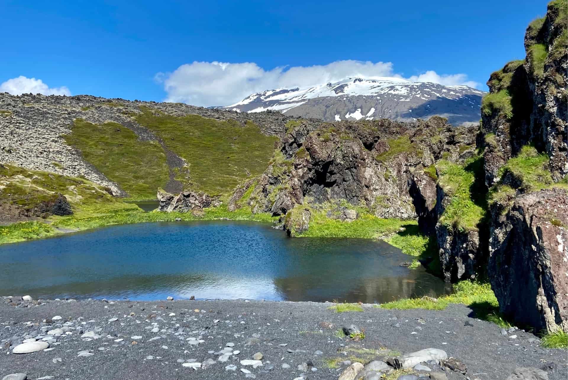 vue sur snaefellsjokull depuis djupalussandur