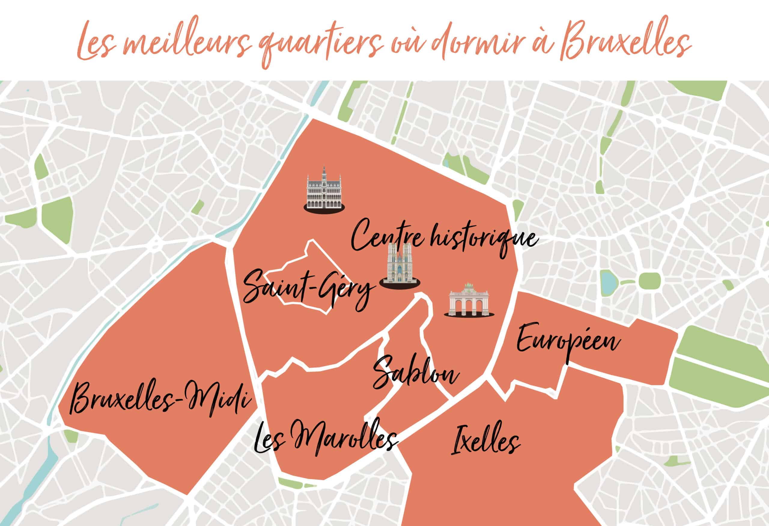 carte quartiers dormir bruxelles