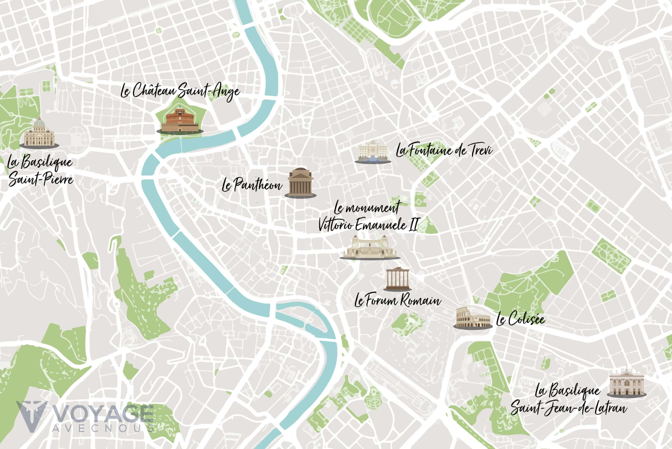 map monuments de rome map monuments de rome